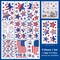 4th of July Window Clings Decorations,111 PCS Reusable Static Summer Patriotic American Flag Stickers
